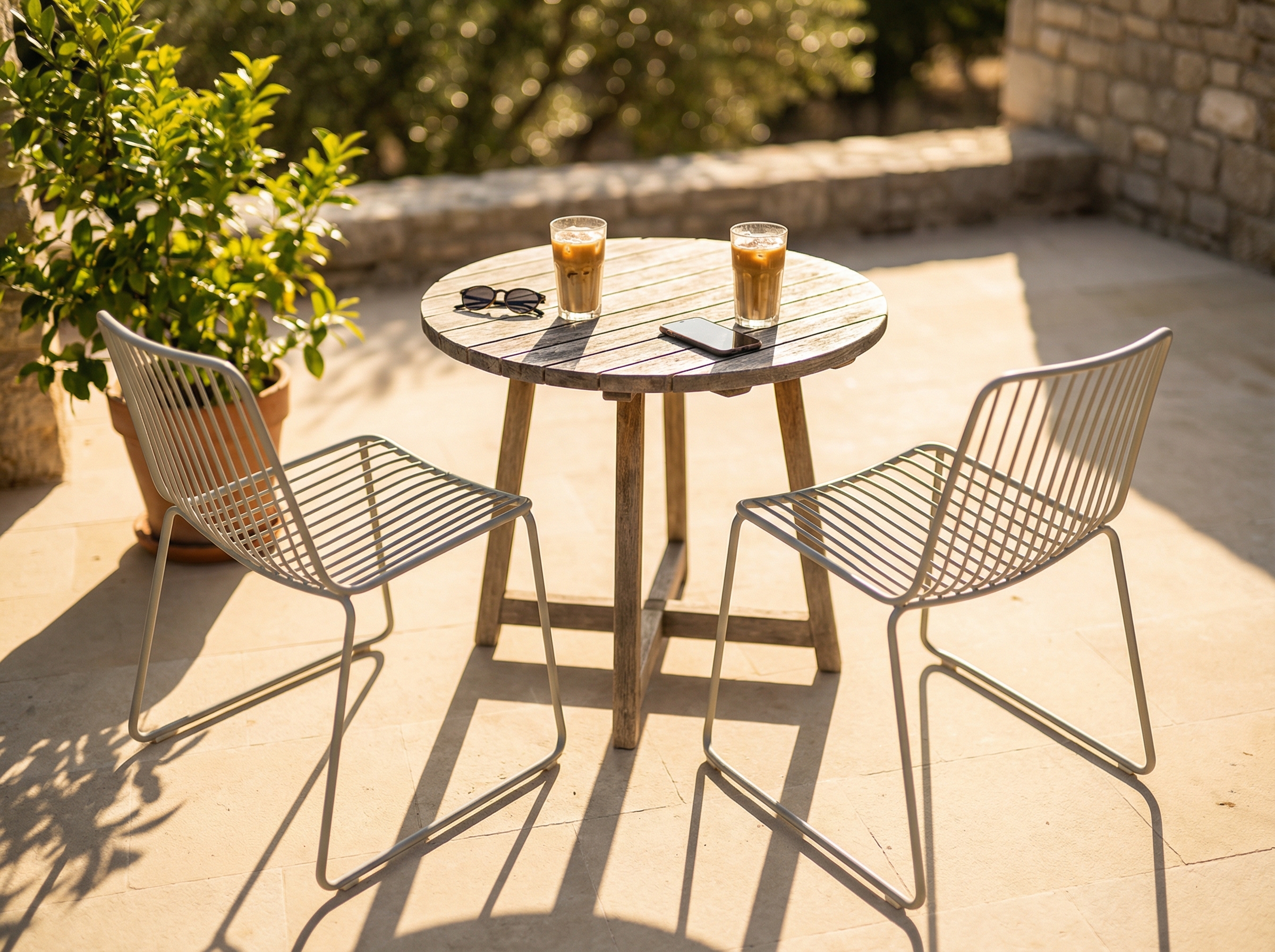 Twee stoelen op een terras